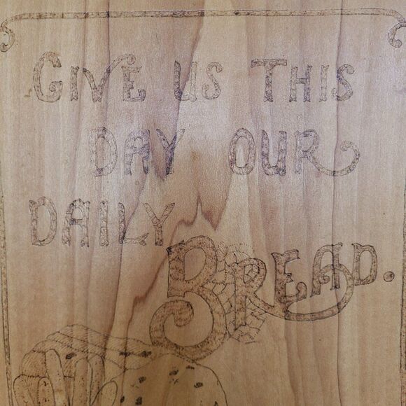Handcrafted "Give Us This Day Our Daily Bread" Wall Hanging Plaque Prayer VTG - Picture 13 of 15